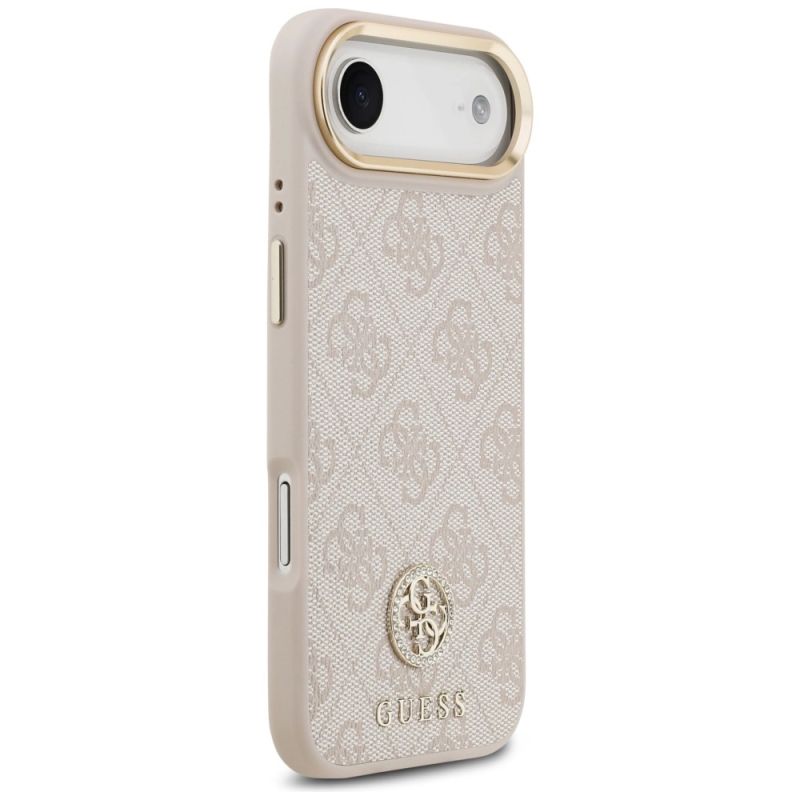 4. Etui Guess 4G Strass Logo MagSafe na iPhone Air - różowe