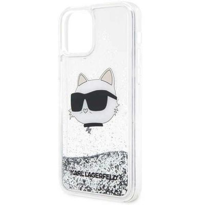 6. Etui Karl Lagerfeld Glitter Choupette Head na iPhone 12 / iPhone 12 Pro - srebrne