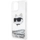 6. Etui Karl Lagerfeld Glitter Choupette Head na iPhone 12 / iPhone 12 Pro - srebrne