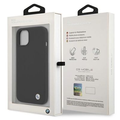 8. Etui BMW Silicone Signature na iPhone 13 - czarne