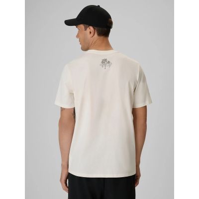 2. T-shirt regular z nadrukiem męski 4F 4FRSS26TTSHM4298-11S