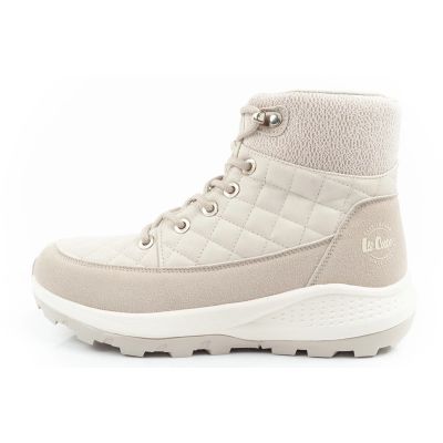 2. Lee Cooper buty sportowe damskie zimowe trekkingowe ocieplane kremowe skóra ekologiczna
