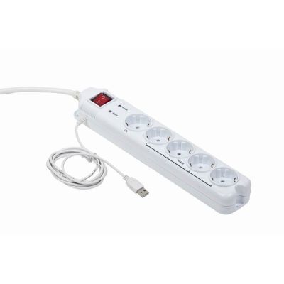 2. Gembird PCW-MS2G ochrona przeciwprzepięciowa Biały 5 x gniazdo sieciowe 250 V 1,8 m