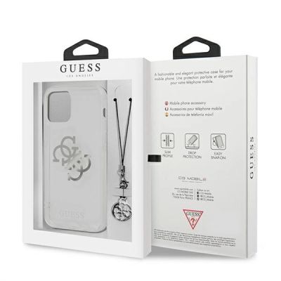 8. Etui Guess 4G Silver Charms Collection na iPhone 12 Pro Max - przezroczyste