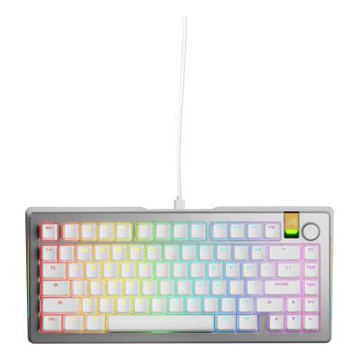 7. Klawiatura gamingowa Glorious GMMK 3 Pro HE 75% Custom Gaming-Tastatur - Pre-Built, Fox HE Switches, Silber