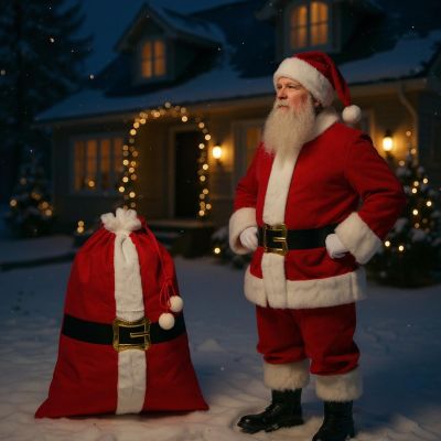 4. ŚWIĄTECZNY WOREK NA PREZENT 70x50CM MICA - PAS