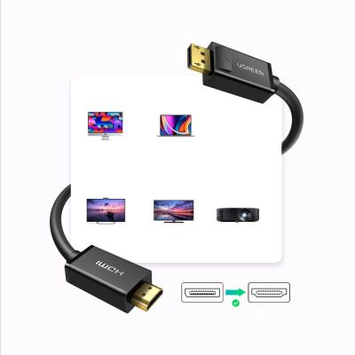 6. Kabel DisplayPort - HDMI Ugreen DP101 4K 3m - czarny