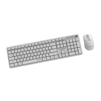 3. GEMBIRD BEZPRZEWODOWY ZESTAW KLAWIATURY + MYSZ SILENT KEY PRO BUSINESS, BIAŁY, UKŁAD RU