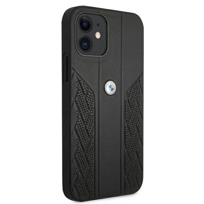 4. Etui BMW Leather Curve Perforate na iPhone 12 mini - czarne