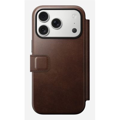 4. Nomad Modern Leather Folio pokrowiec na telefon komórkowy 16 cm (6.3") Brązowy