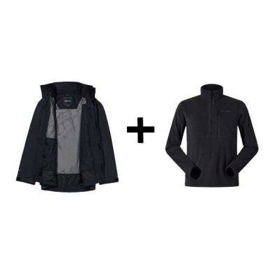 Kurtka Berghaus Hillwalker IA Shell roz. M Czarna + Bluza Berghaus Prism PT HZ  roz. M Czarna