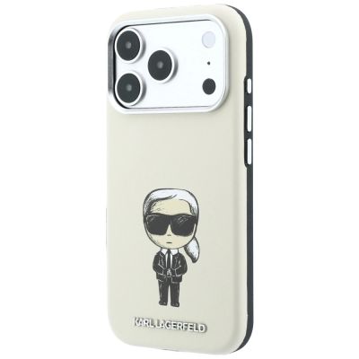 3. Etui Karl Lagerfeld Smooth Ikonik Sketch MagSafe do iPhone 18 Pro / 17 Pro - beżowe