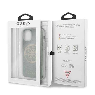 7. Guess GUHCN58PCUGLKA iPhone 11 Pro khaki hard case 4G Circle Glitter