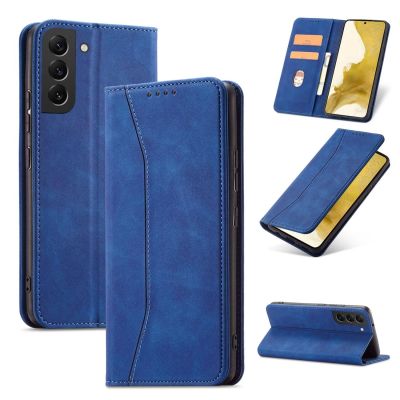 13. Magnet Fancy Case etui do Samsung Galaxy S22+ (S22 Plus) pokrowiec portfel na karty kartę podstawka niebieski