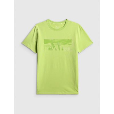 5. T-shirt reagular z nadrukiem męski 4F 4FWSS26TTSHM3035-42S