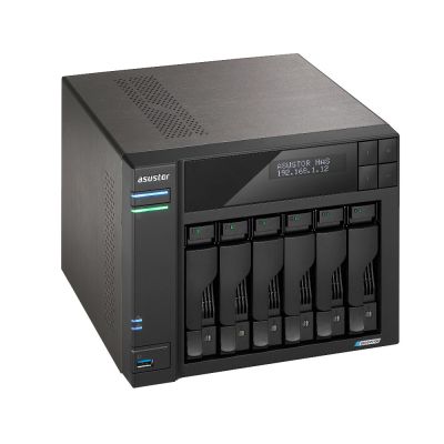 9. NAS Asustor AS6706T; Tower; 6x (3.5" SATA HDD/ 2.5" SSD); Intel Celeron N5105; 8GB DDR4 SODIMM (max. 16GB), 2x 2.5GbE, 4x M.2 2280 NVMe PCIe 3.0, 2x USB 3.2 Gen, 1x HDMI 2.0b, 1x optional 10 GbE card
