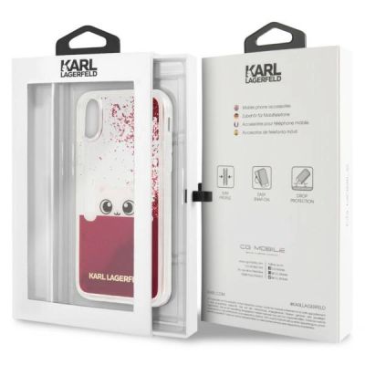 9. Etui Karl Lagerfeld Liquid Glitter na iPhone X - różowe
