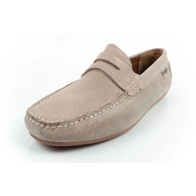 3. Wrangler buty męskie półbuty mokasyny Maifield Suede skóra naturalna beżowe