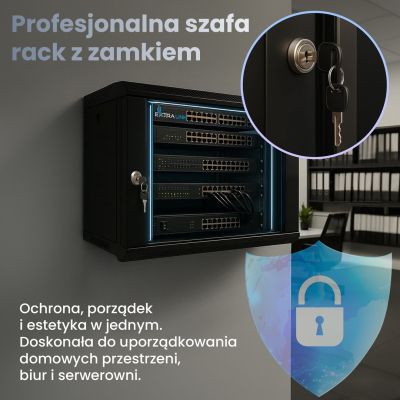 17. Extralink LITE 4U 530X400 WALL-MOUNTED RACKMOUNT CABINET BLACK Stojak wolnostojący/ścienny/podłogowy Czarny