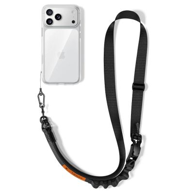 4. Smycz Tech-Protect C9S Rope Crossbody do telefonu - czarno-pomarańczowa