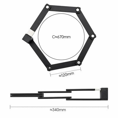 6. Zapięcie rowerowe Rockbros 32140003001 na klucz z uchwytem składane 88cm - czarne