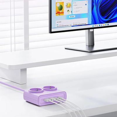 2. Listwa zasilająca Orico PDC25 25W 6w1 2x AC + 2x USB-A + 2x USB-C - fioletowa