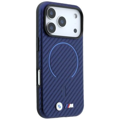 4. Etui BMW M Carbon Printed Ring MagSafe na iPhone 18 Pro / 17 Pro - granatowe