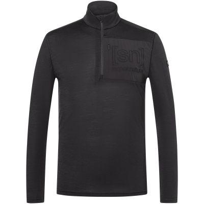 4. Longsleeve termoaktywny męski SUPER.NATURAL M SIERRA140 POCKET ZIP 1/4 czarna