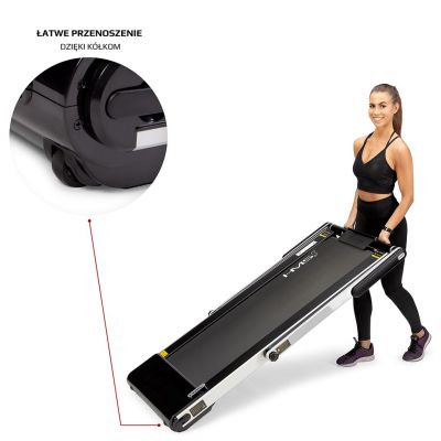 16. Bieżnia elektryczna z biurkiem HMS LOOP12 MULTI 1-12 km/h, szara