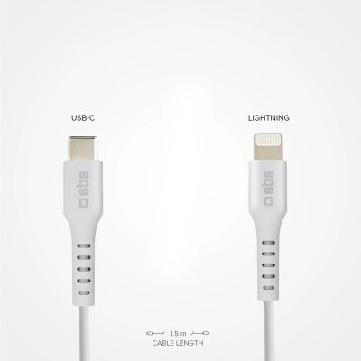 5. Kabel SBS TECABLELIGTC1W USB-C - Lightning z certyfikatem MFi, 1m - biały