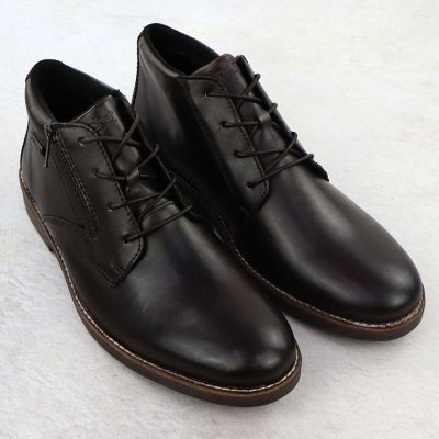 3. Skórzane wodoodporne trzewiki męskie nieocieplane brązowe Rieker 15324-25