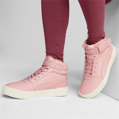 8. Buty zimowe damskie Puma CARINA 2.0 MID WTR ocieplane sneakersy z ekoskóry różowe (385852-04)