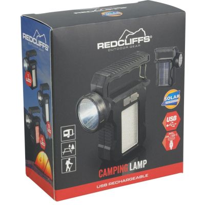 8. LATARKA LAMPA CAMPING ŁADOWANIE USB I SOLAR REDCLIFFS