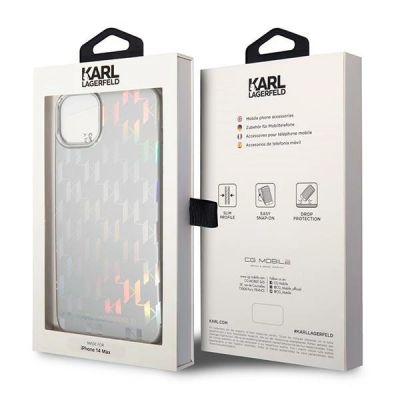 8. Etui Karl Lagerfeld KLHCP14SLGMMSV3 iPhone 14 / 15 / 13 - srebrne