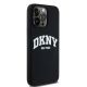 4. Etui DKNY Liquid Silicone White Printed Logo MagSafe na iPhone 15 Pro Max - czarne