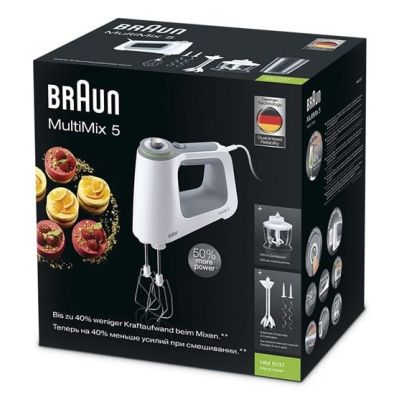 4. BRAUN MultiMix 5 Mikser ręczny HM 5137WH, 750W, SmartMix, Biały