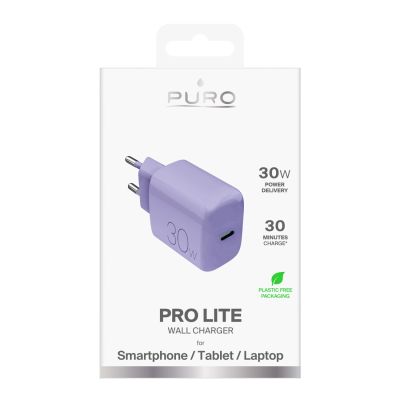 2. Ładowarka sieciowa Puro Pro Lite 30W USB-C  - fioletowa