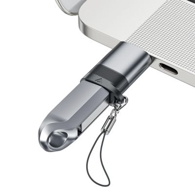 4. Adapter USB Acefast J8 USB-C - USB-A - szary