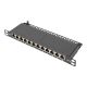 5. Digitus Panel krosowy CAT 6A Slim, ekranowany, 12-portowy, 0,5 U, 10", czarny
