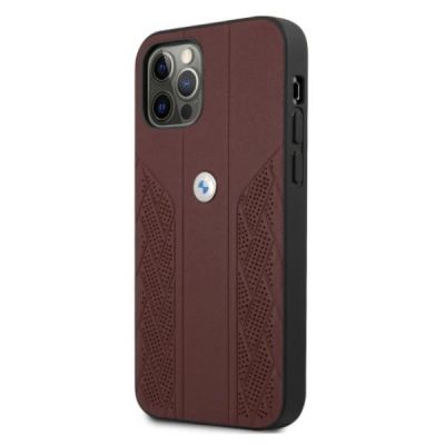 2. Etui BMW Leather Curve Perforate na iPhone 12 / iPhone 12 Pro - czerwone