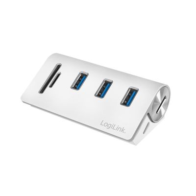 3. LogiLink CR0045 huby i koncentratory USB 3.2 Gen 1 (3.1 Gen 1) Type-A 5000 Mbit/s Srebrny