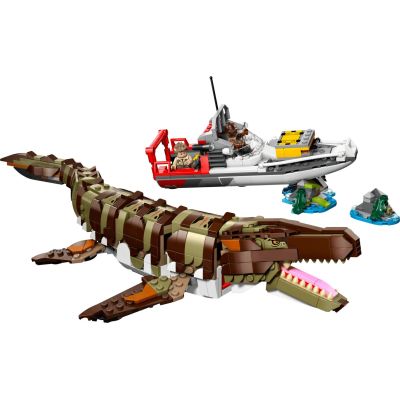 3. LEGO Jurassic World 76974 - Misja na łodzi i model mozazaura
