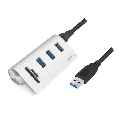 2. LogiLink CR0045 huby i koncentratory USB 3.2 Gen 1 (3.1 Gen 1) Type-A 5000 Mbit/s Srebrny