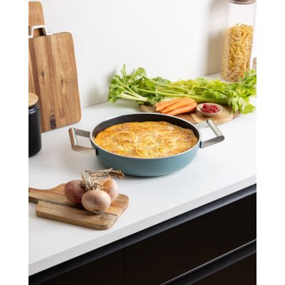 12. Smeg DPF2812EGM Pfanne, 28 cm, Keramik, Edelstahlgriffe, Smaragdgr?n