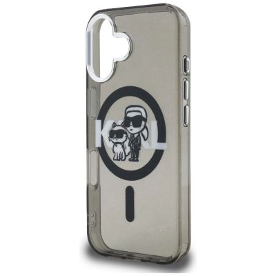 6. Etui Karl Lagerfeld IML Glitter Karl & Choupette Sketch Logo MagSafe na iPhone 16 - czarne
