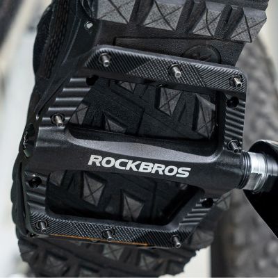 4. Pedały rowerowe Rockbros BP2501 oblaskowe nylonowe - czarne