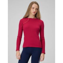 Longsleeve slim z prążkowanej dzianiny damski 4F 4FRAW25TLONF656-53S