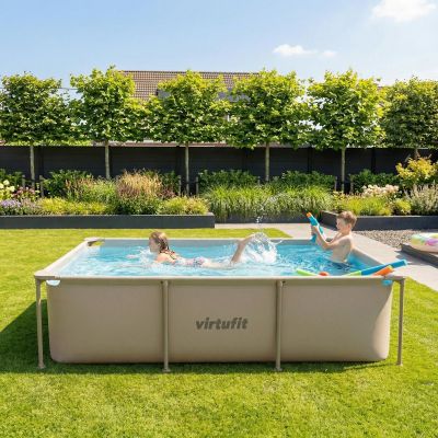 8. VIRTUFIT PROSTOKĄTNY BASEN 260 x 180 CM Z POMPĄ FILTRUJĄCĄ BEŻOWY