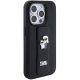 5. Etui Karl Lagerfeld Gripstand Saffiano Karl&Choupette Pins na iPhone 15 Pro - czarne