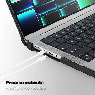 6. Etui Tech-Protect SmartShell Pro na Macbook Pro 14 M1 / M2 / M3 / M4 / M5 2021-2025 - czarno-przezroczyste